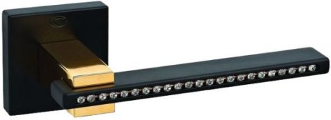 Дверная ручка Convex 1215R матовый черный-латунь