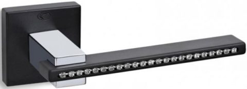 Дверная ручка Convex 1215R матовый черный-полированный хром