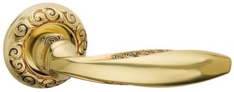 Дверная ручка FIMET на круглой розетке 177/250F ANNA французское античное золото F58