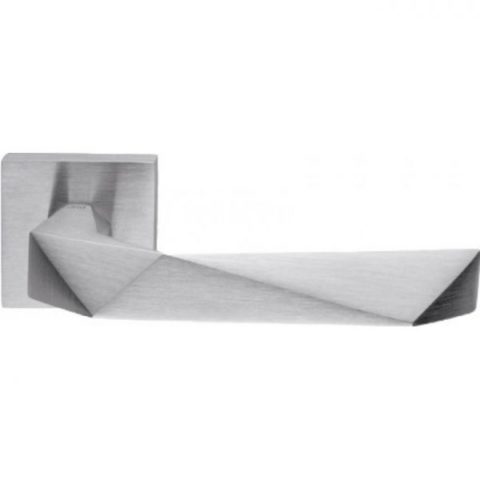 Ручка дверная на квадратном основании "АЛЛЮР" LU14 РСS Хром матовый