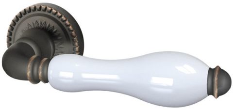 Дверная ручка ARMADILLO "Silvia CL1" ABL-18/WP-109 Темная медь / бел фарфор