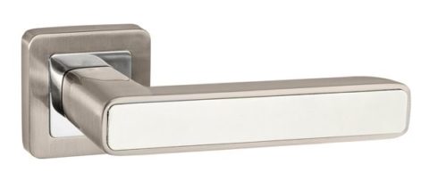 Дверная ручка PUNTO "MARS" QR SN/WH-19 матовый никель / белый