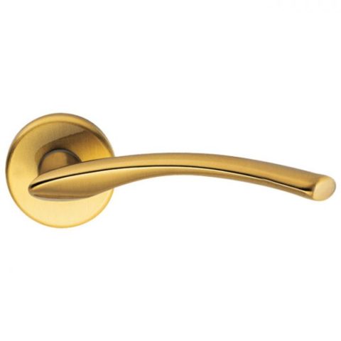 Ручка дверная на круглой розетке MANDELLI 351 ZOOM 04 матовое золото