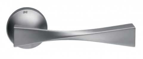 Ручка дверная на круглой розетке "Твист" TW 12 PCS хром матовый