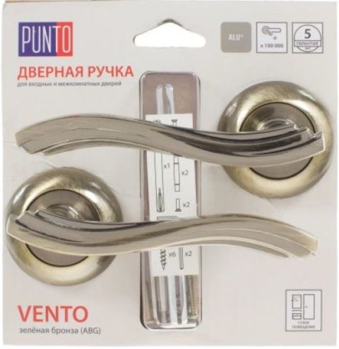 Дверная ручка PUNTO "VENTO ML/HD" ABG-6 зеленая бронза