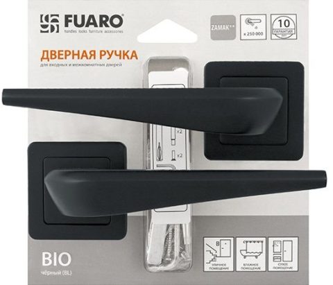 Дверная ручка FUARO "BIO XM/HD" BL-24 черный