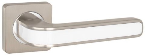 Дверная ручка PUNTO "FUTURA ZQ" SN/WH-19 матовый никель/белый