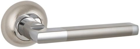 Дверная ручка PUNTO "AXIS ZR" SN/CP-3 матовый никель/хром