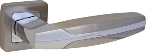 Дверная ручка LAREDO LD 492 на квадратной розетке SN/CP матовый никель / хром