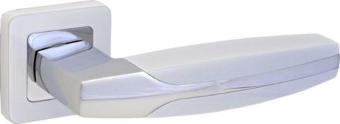 Дверная ручка LAREDO LD 492 на квадратной розетке WH/CP белый / хром