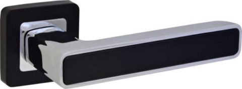 Дверная ручка LAREDO LD 494 на квадратной розетке BL/CP черный / хром