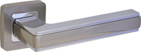 Дверная ручка LAREDO LD 496 на квадратной розетке SN/CP матовый никель / хром