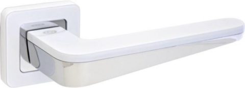 Дверная ручка LAREDO LD 497 на квадратной розетке WH/CP белый / хром