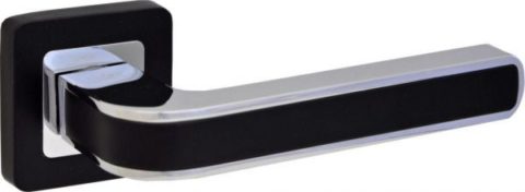 Дверная ручка LAREDO LD 498 на квадратной розетке BL/CP черный / хром