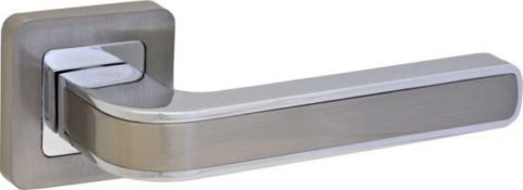 Дверная ручка LAREDO LD 498 на квадратной розетке SN/CP матовый никель / хром