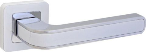 Дверная ручка LAREDO LD 498 на квадратной розетке WH/CP белый / хром