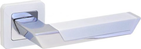 Дверная ручка LAREDO LD 499 на квадратной розетке WH/CP белый / хром
