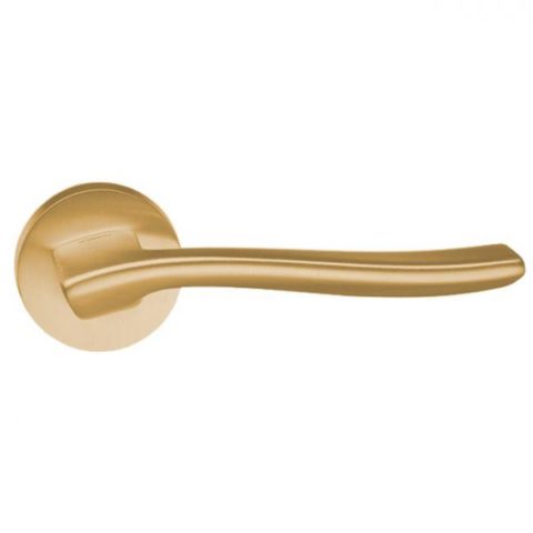 Ручка дверная на круглой розетке MANDELLI 1481 BILAS 04 матовое золото