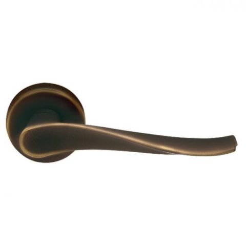 Ручка дверная на круглой розетке MANDELLI 731 SPIN IB империал бронз