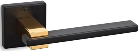 Дверная ручка Convex 745R матовый черный/латунь