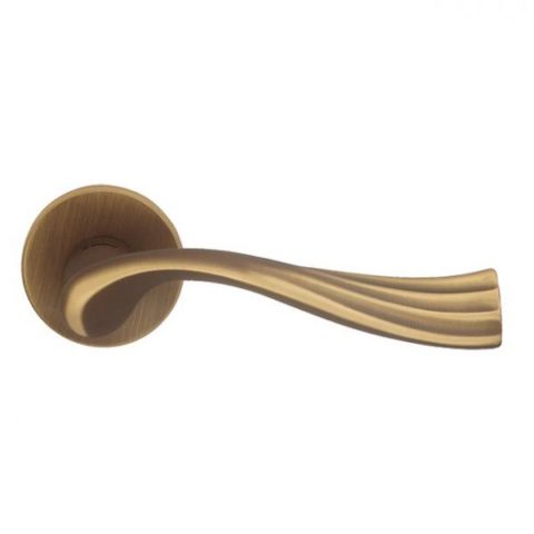 Ручка дверная на круглой розетке MANDELLI 991 RIVER MBR матовая бронза