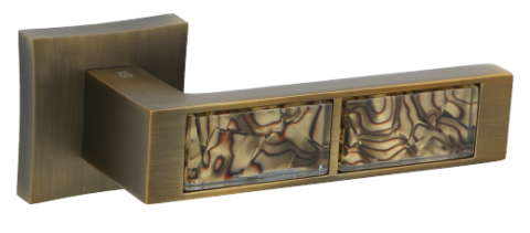 Дверная ручка ORO&ORO 921-13 на квадратном основании TCF кофе TIGER