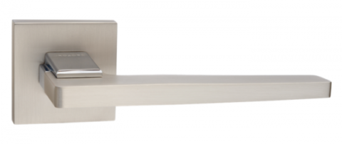 Дверная ручка на квадратном основании ORO&ORO 927-13 MSN/CP никель супер матовый / хром