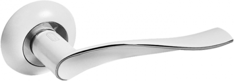 Дверная ручка на круглой розетке PALIDORE A-150 WPC белый/хром