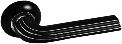 Дверная ручка на круглой розетке PALIDORE A-151 GR PC черный/хром