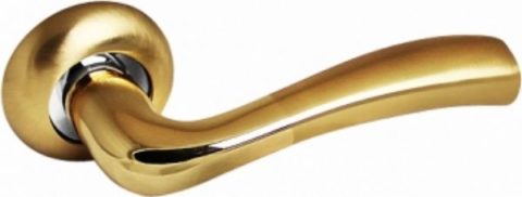 Дверная ручка на круглой розетке PALIDORE A-60 SB/PB матовое золото/золото