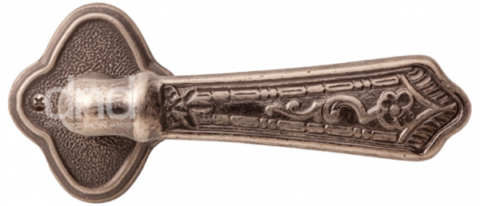 Ручка дверная на декоративном основании Val de fiori "АМУАЖ" DH 704-73 AI Серебро античное