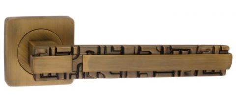 Дверная ручка Renz на квадратной розетке "Анджело" DH 79-02 CF кофе