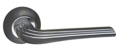 Дверная ручка RENZ "Терамо" DH 429-08 B/CP чёрный-хром