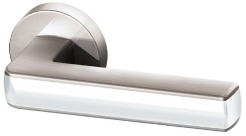 Дверная ручка ARMADILLO "URBAN CUBE URB3" SN/White-19 матовый никель / белый