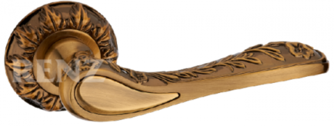 Дверная ручка RENZ "Сантина" DH 602-10 MAB/CF Бронза ант. матовая/кофе