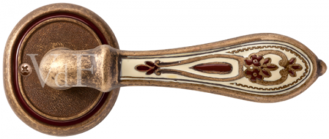 Ручка дверная на овальном основании Val de fiori "Беладжио" DH 701-70 OB/BRI Бронза состаренная с эмалью