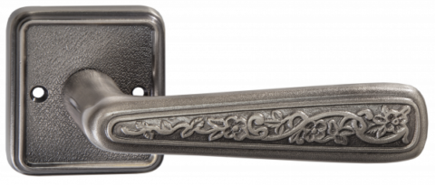 Ручка дверная на декоративном основании Val de fiori "Николь" DH 703-72 PAl серебро античное блестящее