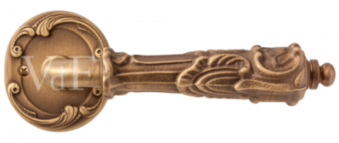 Ручка дверная на круглом основании Val de fiori "СОЛАНЖ" DH 705-74 YB Латунь состаренная