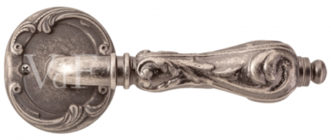Ручка дверная на круглом основании Val de fiori "НАПОЛИ" DH 706-74 AI Серебро античное