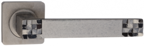 Дверная ручка Renz на квадратной розетке "Марелла" DH 77-02 SL античное серебро