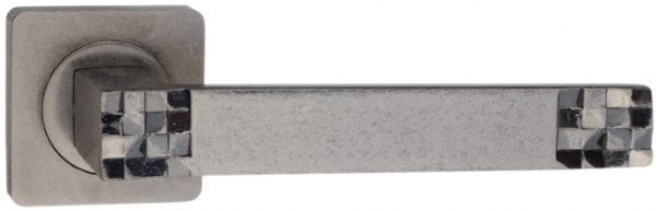 Дверная ручка Renz на квадратной розетке "Марелла" DH 77-02 SL античное серебро