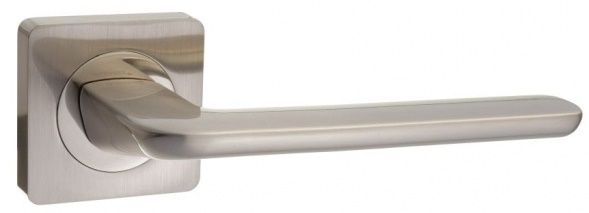 Дверная ручка RENZ на квадратной розетке "ЛАНА" DH 95-02 SN никель матовый