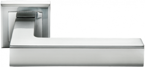 Ручка дверная на квадратном основании MORELLI DIY MH-40 SC/CP-S матовый хром / полированный хром