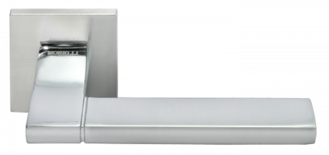 Ручка дверная на квадратном основании MORELLI DIY MH-47-S6 SC/CP матовый хром / хром