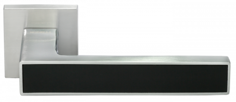 Ручка дверная на квадратном основании MORELLI DIY MH-48-S6 SC/BL матовый хром / черный