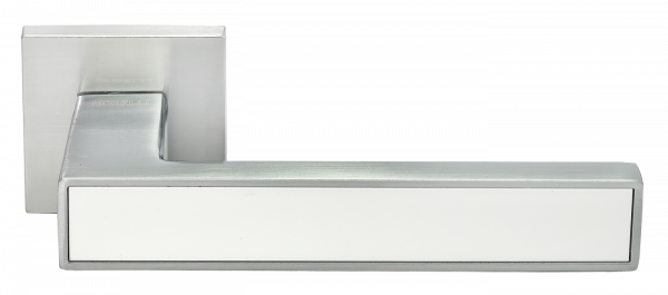 Ручка дверная на квадратном основании MORELLI DIY MH-48-S6 SC/W матовый хром / белый