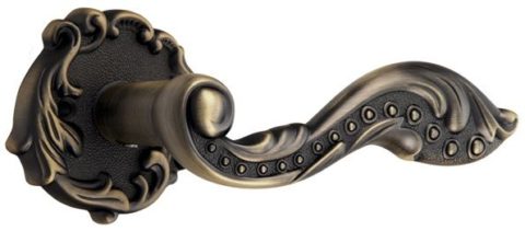 Ручка дверная ADC Florencia-R на круглой розетке (античная бронза)