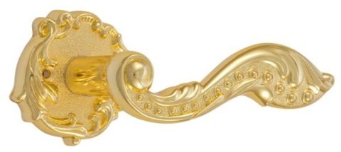 Ручка дверная ADC Florencia-R на круглой розетке (золото)