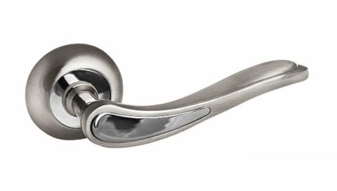 Дверная ручка на круглой розетке PALIDORE 102HH белый никель