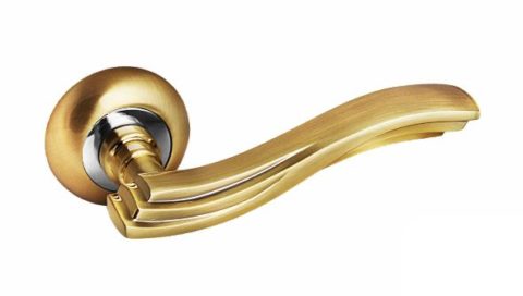 Дверная ручка на круглой розетке PALIDORE 104SB матовое золото